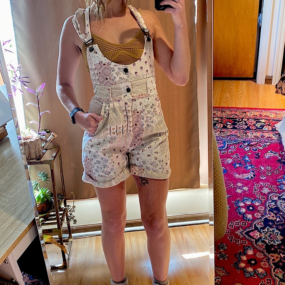 Vintage patch work overalls